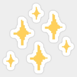 Yellow Sparkles Pixel Art Sticker